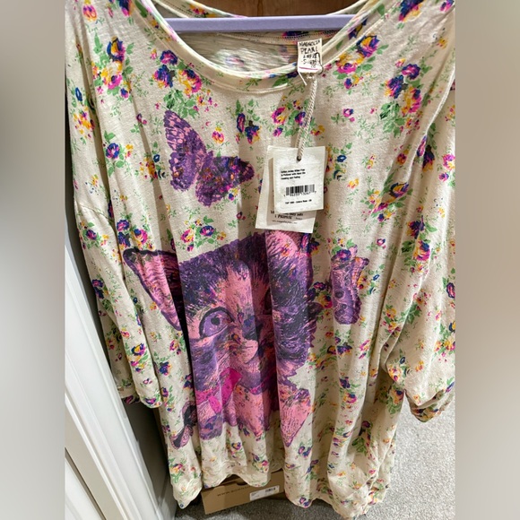 NWT Magnolia Pearl Kitten Francis Pullover cotton jersey top oversized one size - Picture 2 of 6